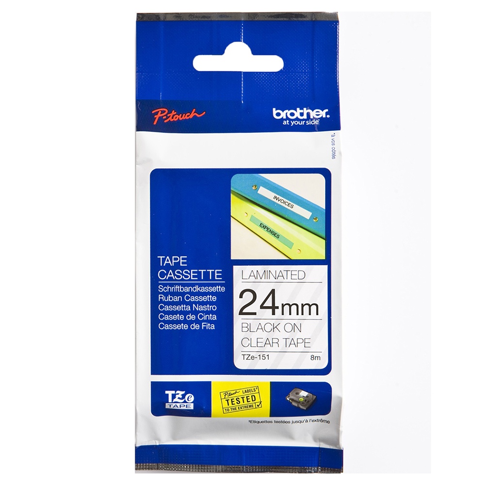 Brother TZe-151 Black on Clear (24mm) Tapes Brother TZe-151 Black on Clear (24mm) Tapes