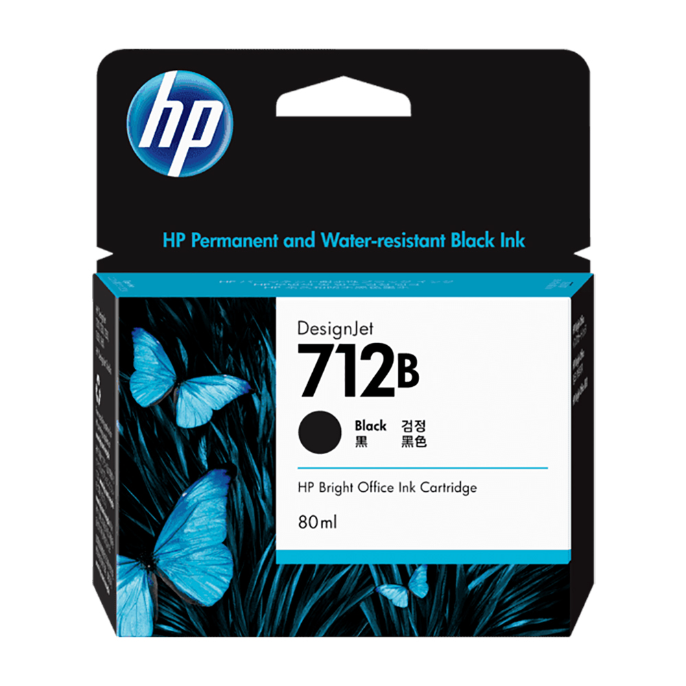 HP 712B 80ml Black DesignJet Ink Cartridge