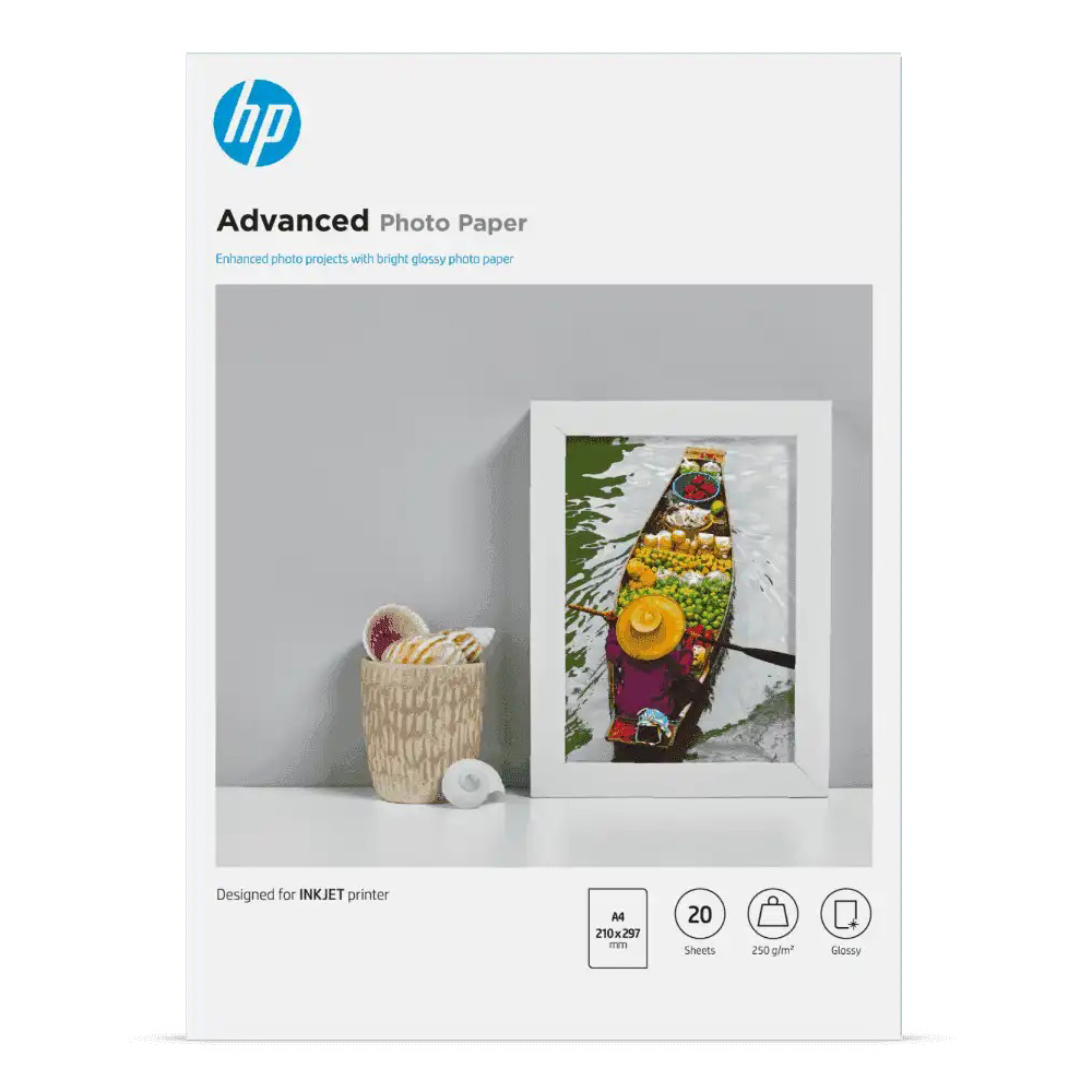 HP Advanced Glossy FCS Photo Paper-20 sht/A4/210 x 297 mm