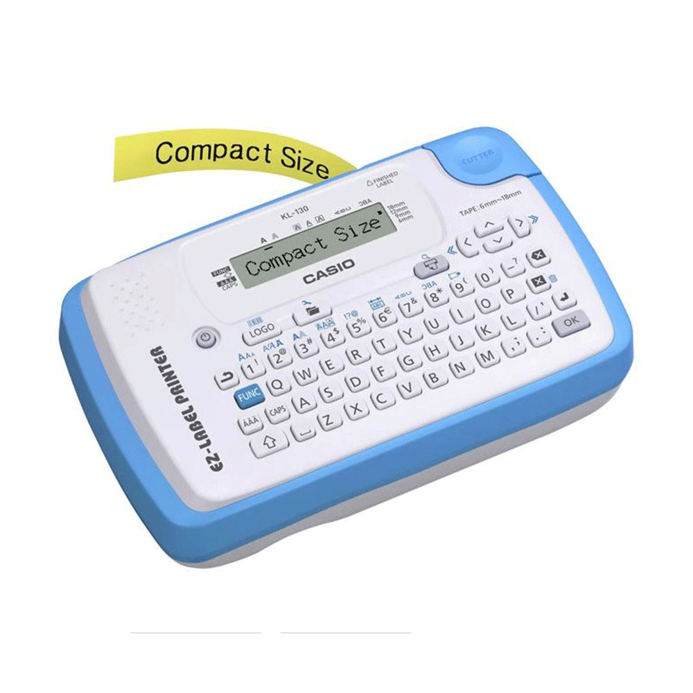 Casio Label Printer - 12 Digits, 1-Line LCD, Compact Size, Barcode Printing, 12mm Print Head (KL-130) Casio Label Printer - 12 Digits, 1-Line LCD, Compact Size, Barcode Printing, 12mm Print Head (KL-130)