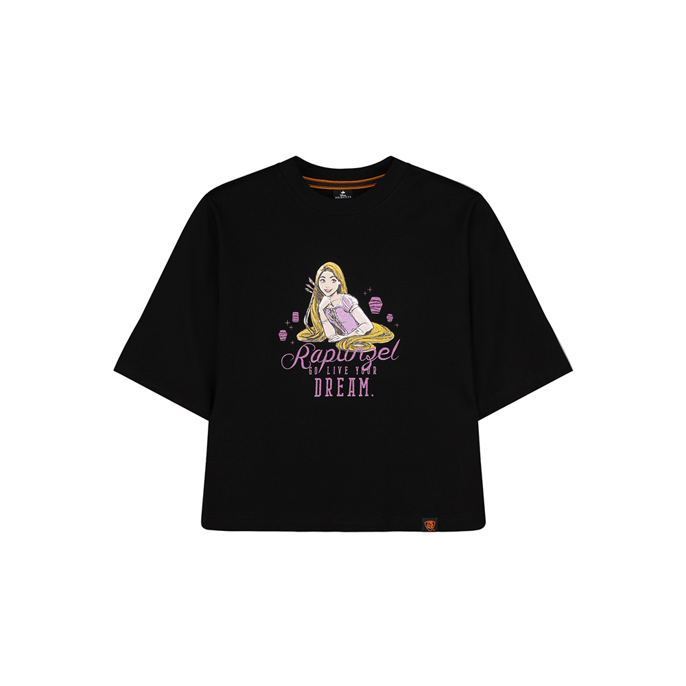 Disney Princess Series: Rapunzel Women Tee (Black, Size XL)